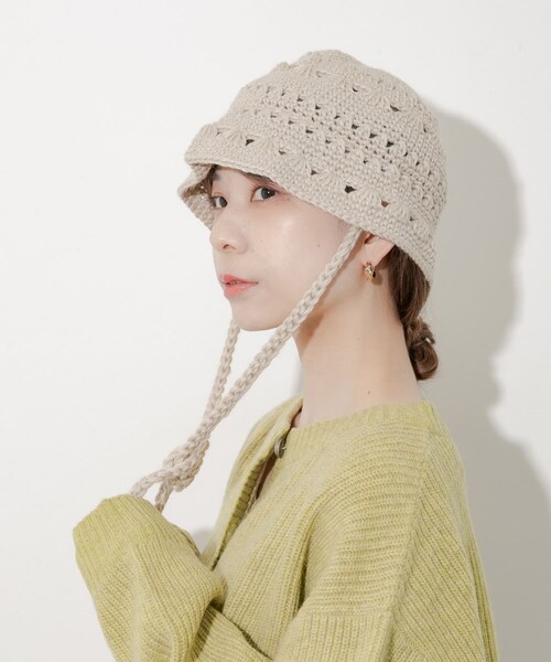 SMELLY（スメリー）の「クロシェニットハット（ハット・レディース・BEG/BLK・-）」の12枚目の写真