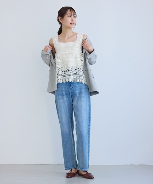 ROPE' PICNIC（ロペピクニック）の「ケミカルレースビスチェ（キャミソール・レディース・オフホワイト・F）」の9枚目の写真