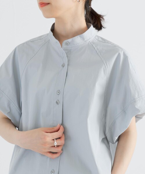 URBAN RESEARCH（アーバンリサーチ）の「綿ナイロンスタンドカラーブラウス（シャツ/ブラウス・レディース・BLU/OFF/NVY/BLK・FREE）」の21枚目の写真