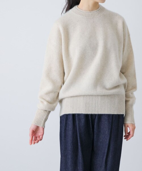かぐれ（カグレ）の「TICCA　ヤククルーネックプルオーバー（ニット/セーター・レディース・ivory/light blue/grey・FREE）」の14枚目の写真