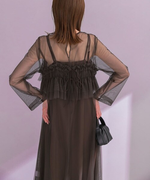 URBAN RESEARCH ROSSO（アーバンリサーチロッソ）の「チュールキャミソールsetドレス（ワンピース・レディース・MINT/DARKBROWN・Free）」の5枚目の写真