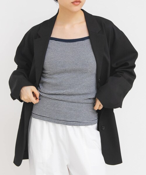 KBF（ケイビーエフ）の「Miller　Panel ribbed camisole（キャミソール・レディース・BLU×WH/GRY×NY・Free）」の7枚目の写真