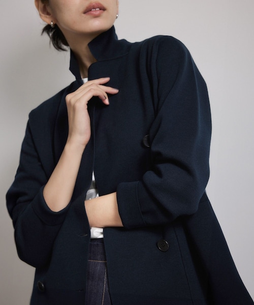 ROPE'（ロペ）の「ミラノリブ ニットダブルジャケット/イージーケア（テーラードジャケット・レディース・ベージュ/ネイビー・36/38）」の8枚目の写真