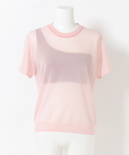 URBAN RESEARCH(アーバンリサーチ)の「NICENICE MOMENT SHEER T-SHIRTS COMBO(ニット/セーター・レディース・BLACK/BABY PINK・1/3)」の2枚目の写真
