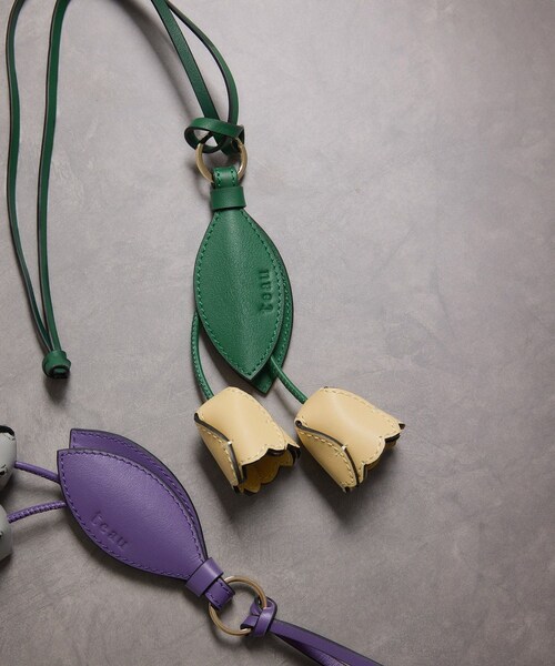 ROPE'（ロペ）の「【teau・牛革】panier tulip ring charm（キー/バッグチャーム・ネックレス）（チャーム・レディース・ブラック/グレー/キャメル/ピンク/イエロー・F）」の8枚目の写真