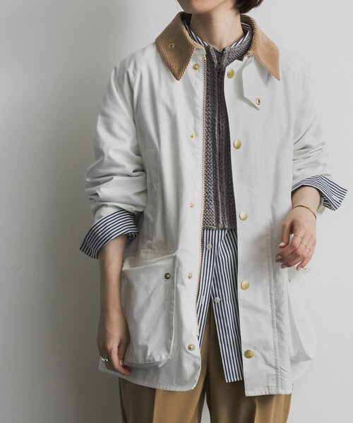 URBAN RESEARCH DOORS（アーバンリサーチドアーズ）の「『別注』Barbour　BEDALE（テーラードジャケット・レディース・white/beige・M）」の7枚目の写真