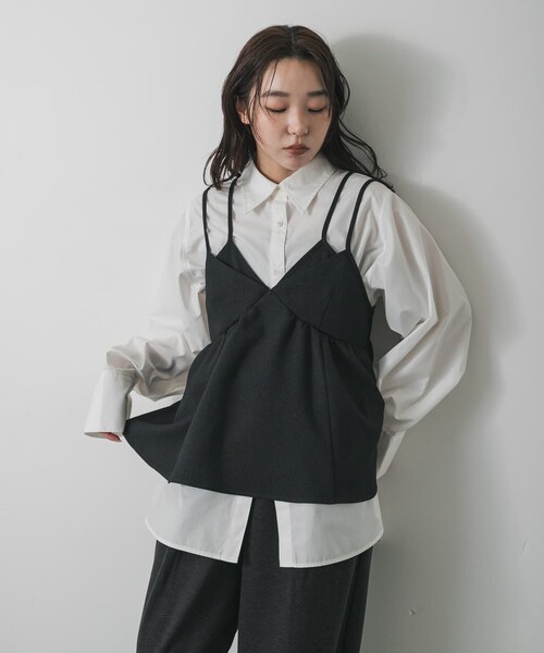 SENSE OF PLACE by URBAN RESEARCH（センスオブプレイスバイアーバンリサーチ）の「レイヤードデザインビスチェ（その他トップス・レディース・BLACK/BROWN・One）」の4枚目の写真