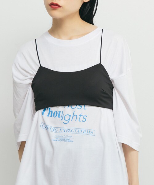 KBF（ケイビーエフ）の「シャーリングブラトップ（ブラジャー・レディース・IVORY/BLACK・one）」の3枚目の写真