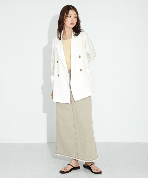 URBAN RESEARCH Sonny Label（アーバンリサーチサニーレーベル）の「コットンツイルタックナロースカート（スカート・レディース・ピンク/グレージュ・36/38）」の11枚目の写真