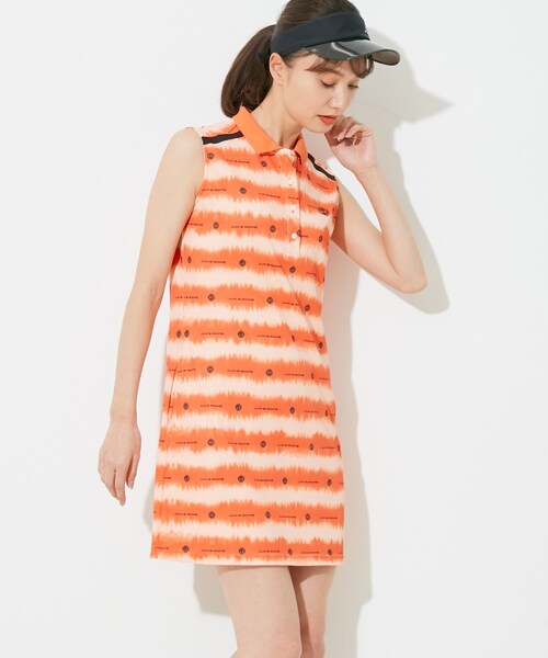 ROPE'（ロペ）の「【UV】【吸水速乾】タイダイプリントノースリーブワンピース（ワンピース・レディース・ブラック/ネイビー/オレンジ・L/M/S）」の4枚目の写真