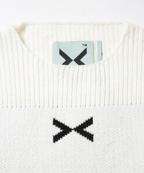 ADAM ET ROPE'（アダムエロペ）の「【X-PARIS/エックスパリ】PAR JACQUARD BOAT-NECKED CHENILLE KNIT SWEATER（ニット/セーター・メンズ・ブラック/ホワイト・M/S）」の6枚目の写真