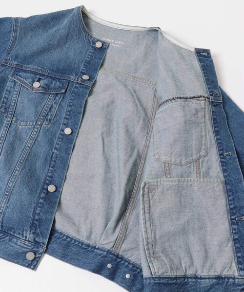 URBAN RESEARCH Sonny Label（アーバンリサーチサニーレーベル）の「ノーカラーオーバーサイズGジャン（デニムジャケット・レディース・インディゴ/グレー・FREE）」の22枚目の写真