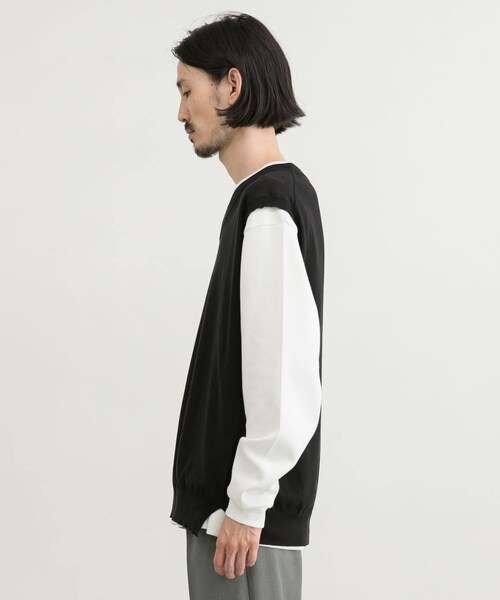 URBAN RESEARCH（アーバンリサーチ）の「ハイゲージVネックベスト（ベスト・メンズ・OFF/BLACK/S/GREEN・M/L）」の14枚目の写真