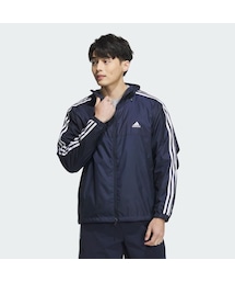 adidas | エッセンシャルズ プラス 3ストライプ ウィンドブレーカージャケット(ナイロンジャケット)