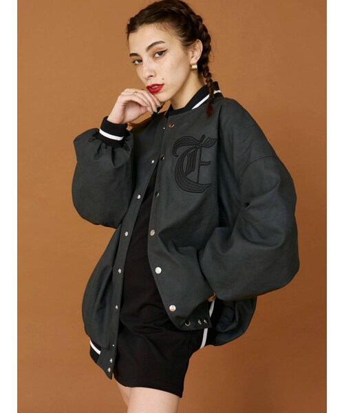 EVRIS（エヴリス）の「リブラインロゴスタジャン（ブルゾン・レディース・アイボリー/ブラック/ベージュ・F）」の14枚目の写真