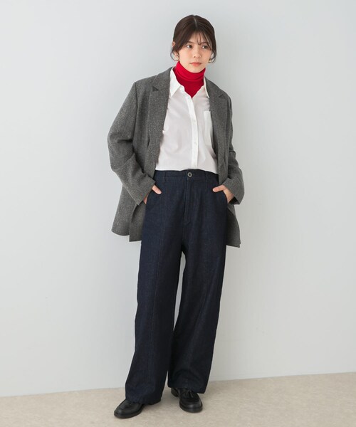 URBAN RESEARCH ROSSO（アーバンリサーチロッソ）の「F by ROSSO　カーブフォルムデニムパンツ（デニムパンツ・レディース・NAVY/BROWN・36/38）」の15枚目の写真