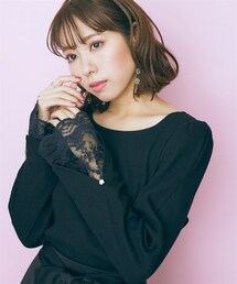 nissen | 大きいサイズ  レースデザイントップス　marun(Tシャツ/カットソー)