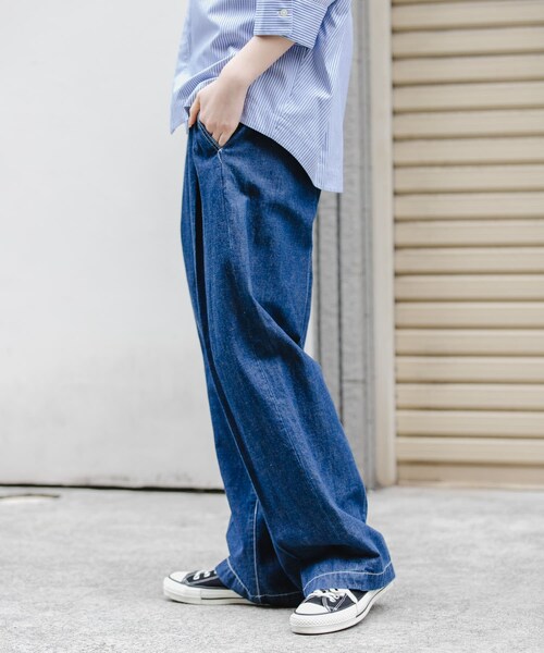 URBAN RESEARCH DOORS（アーバンリサーチドアーズ）の「FORK&SPOON　綿麻デニムパンツ（デニムパンツ・レディース・ONEWASH/USED・1/2）」の8枚目の写真
