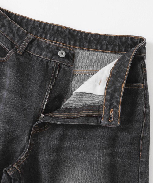 SENSE OF PLACE by URBAN RESEARCH（センスオブプレイスバイアーバンリサーチ）の「『ユニセックス』ダメージデニムワイドパンツ（デニムパンツ・メンズ・BLACK/D.INDIGO・M/L）」の14枚目の写真