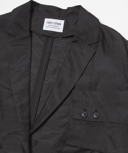 URBAN RESEARCH DOORS(アーバンリサーチドアーズ)の「FORK&SPOON ラミーブレンドビッグジャケット(テーラードジャケット・レディース・BLACK/BEIGE・1)」の10枚目の写真
