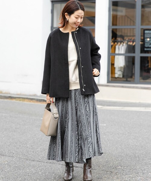 URBAN RESEARCH Sonny Label（アーバンリサーチサニーレーベル）の「ノーカラーショートコート（ノーカラージャケット・レディース・ミント/ブラック/ベージュ・FREE）」の9枚目の写真