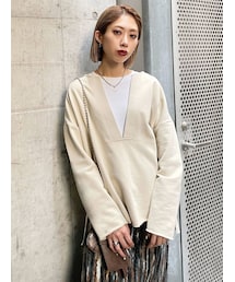 EMODA | Vネックオーバートップ(Tシャツ/カットソー)