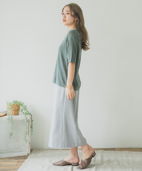 ITEMS URBANRESEARCH（アイテムズ アーバンリサーチ）の「ポロニットTシャツ（ポロシャツ・レディース・BLU/BEG/CHA・FREE）」の22枚目の写真