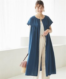 nissen | 大きいサイズ　綿１００％ドビー織ワンピース（OtonaSMILE）(ワンピース)