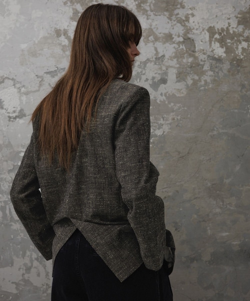 ADAM ET ROPE'（アダムエロペ）の「【EMOELLE】シルクネップテーラードジャケット（テーラードジャケット・レディース・ダークブラウン系/ベージュ/ベージュ系・36/38）」の20枚目の写真