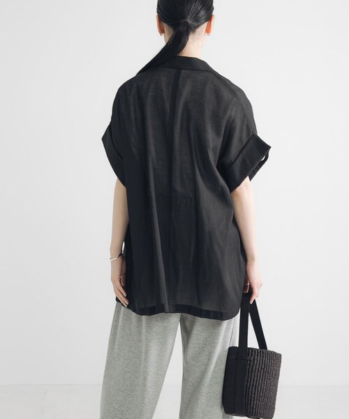 URBAN RESEARCH（アーバンリサーチ）の「シアーハーフスリーブジャケット（テーラードジャケット・レディース・BEIGE/NAVY/BLACK・FREE）」の6枚目の写真