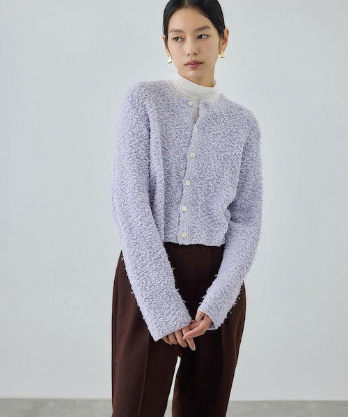 ROPE'（ロペ）の「【COOHEM(コーヘン)】 COTTON FANCY YARN KNIT CARDIGAN（カーディガン/ボレロ・レディース・キナリ/ベージュ系/ラベンダー系・F）」の5枚目の写真