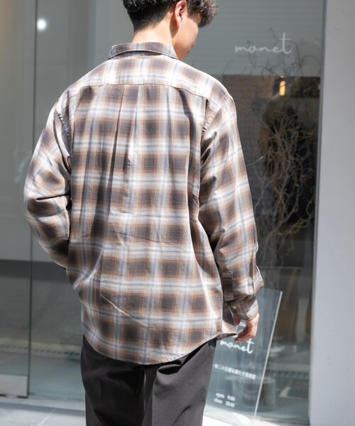 URBAN RESEARCH DOORS（アーバンリサーチドアーズ）の「FORK&SPOON　コットンウールチェックシャツ（シャツ/ブラウス・メンズ・BROWN/GRAY・4/5）」の7枚目の写真