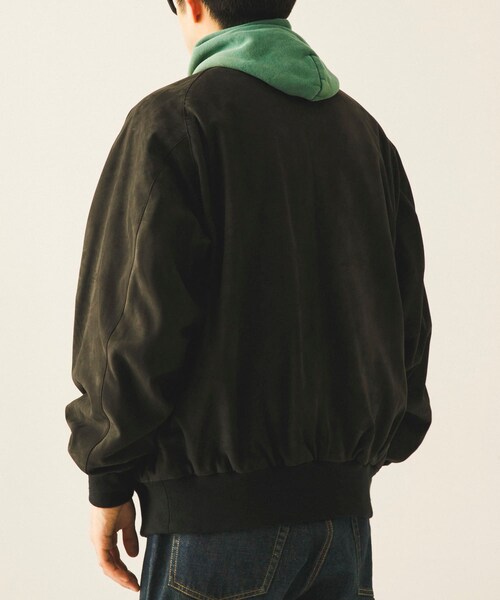 URBAN RESEARCH(アーバンリサーチ)の「A PRESSE Nubuck leather Rib Blouson(ブルゾン・メンズ・BLACK・2/3)」の4枚目の写真