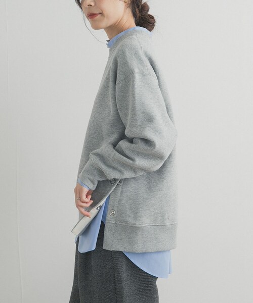 URBAN RESEARCH DOORS(アーバンリサーチドアーズ)の「『一部WEB限定カラー』『UR TECH』裏起毛サイド釦スウェット(スウェット・レディース・GREIGE/GOLD/NAVY/杢GRAY・M)」の12枚目の写真