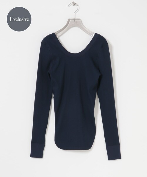 URBAN RESEARCH(アーバンリサーチ)の「『別注』HAKUJI×URBAN RESEARCH ORGANIC COTTON LONG-SLEEVE PULLOVER(Tシャツ/カットソー・レディース・NAVY/BLACK/WHITE・Free)」の3枚目の写真