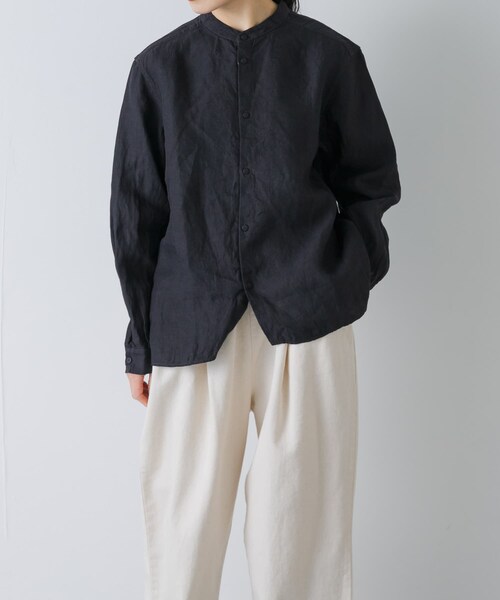 かぐれ（カグレ）の「MITTAN　和紙大麻シャツ（シャツ/ブラウス・レディース・白/墨黒・2）」の12枚目の写真