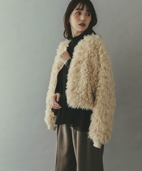 URBAN RESEARCH ROSSO（アーバンリサーチロッソ）の「THINK FUR　2Way Fur Knit Tops（ニット/セーター・レディース・Cream/Pink/Brown/Black・Free）」の8枚目の写真