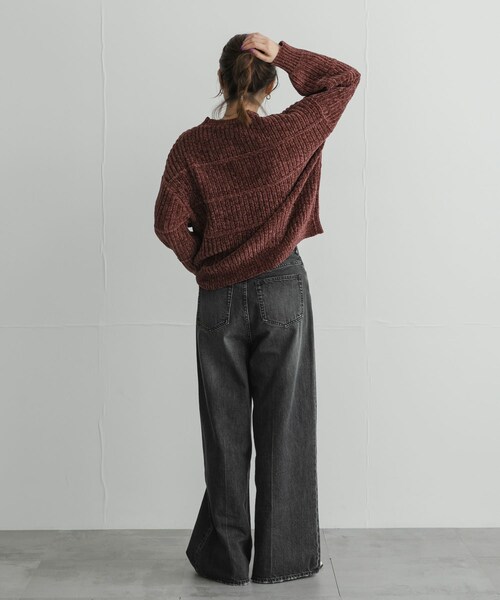URBAN RESEARCH Sonny Label（アーバンリサーチサニーレーベル）の「モールヤーンクルーネックニットプルオーバー（ニット/セーター・レディース・オフ/ブラウン/グレージュ/ブルー・Free）」の20枚目の写真