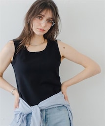 Maison INNESS | ハイゲージスクエアネック タンクトップリュクスニット<大きいサイズ有>(タンクトップ)