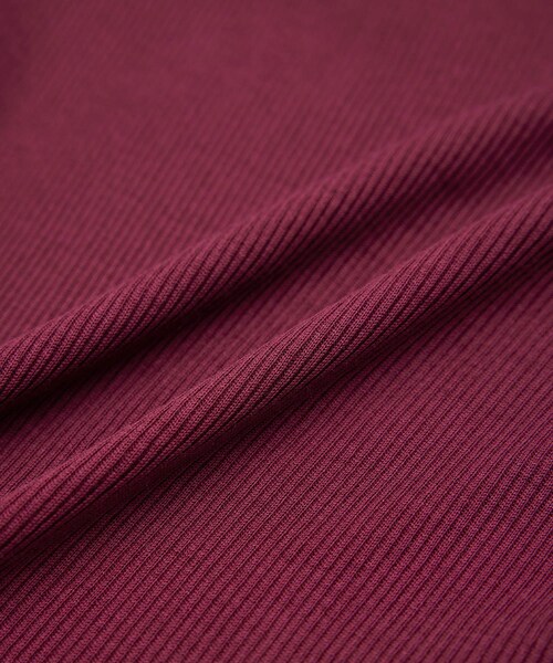 ROPE'(ロペ)の「コットンシルク丸胴テレコカップ付き長袖カットソー(Tシャツ/カットソー・レディース・ブラック/オフホワイト/ワイン・F)」の18枚目の写真