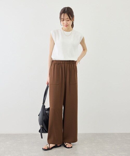 ROPE' PICNIC(ロペピクニック)の「サテンベイカーパンツ/接触冷感(その他パンツ・レディース・チャコール/ダークブラウン/ベージュ・M/S)」の8枚目の写真