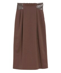 ELENDEEK | FAKE LEATHER MIX ILINE SK(スカート)