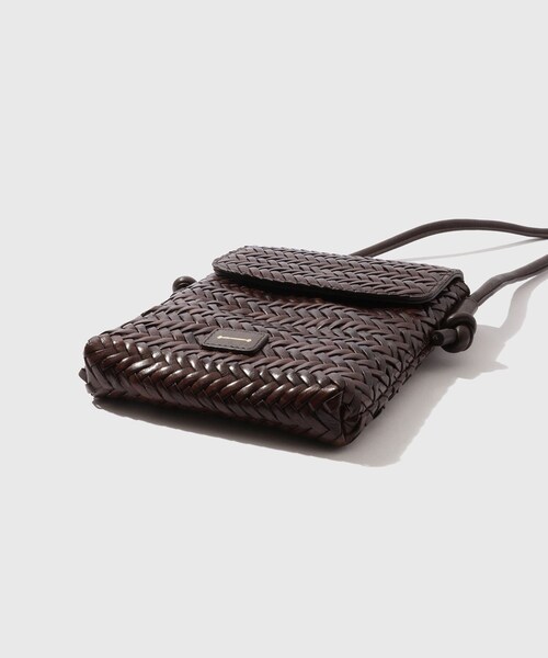ADAM ET ROPE'(アダムエロペ)の「【Anthology paris/アンソロジー パリ】Leather Mesh Shoulder Bag(ショルダーバッグ・メンズ・ブラック/ダークブラウン・F)」の4枚目の写真