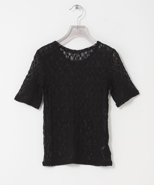 URBAN RESEARCH（アーバンリサーチ）の「ストレッチレースコンパクトTシャツ（Tシャツ/カットソー・レディース・OFF WHITE/BLACK・Free）」の19枚目の写真