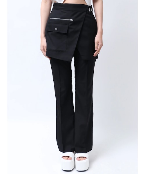 EMODA（エモダ）の「2WAYポケットスカートパンツ（その他パンツ・レディース・グレー/ブラック/ブラウン/ライトミックス・S/M）」の7枚目の写真