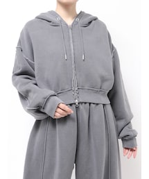 Ungrid | ダブルジップピグメントショートパーカー(パーカー)