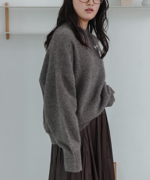 URBAN RESEARCH(アーバンリサーチ)の「FOX/CASHMEREルーズニット(ニット/セーター・レディース・L.PINK/TOP BROWN/BLACK・FREE)」の14枚目の写真