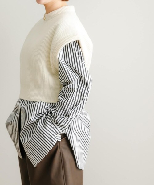 URBAN RESEARCH（アーバンリサーチ）の「『別注』ROUTINE×URBAN RESEARCH　WOOL KNIT VEST（ベスト・レディース・WHITE/BLACK/GREEN/WINE・-）」の8枚目の写真