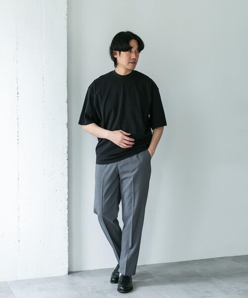 URBAN RESEARCH DOORS（アーバンリサーチドアーズ）の「『UR TECH』防汚ワイドテーパードTシャツ（Tシャツ/カットソー・メンズ・BLUE/WHITE/BLACK・M/L）」の19枚目の写真