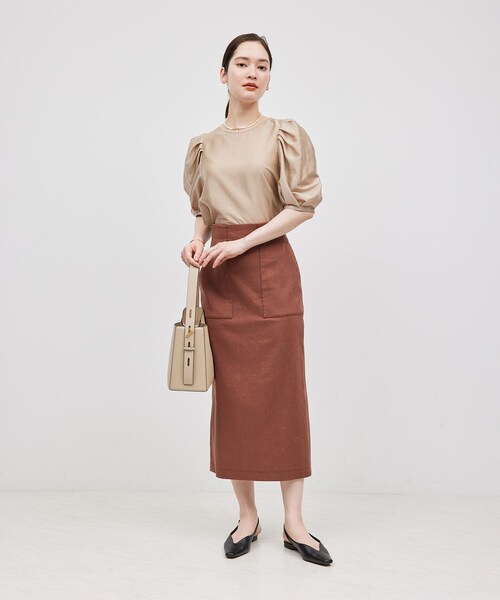 ROPE'（ロペ）の「【新色追加】【洗える】カールマイヤーパフスリーブブラウス【雑誌/メディア掲載】（シャツ/ブラウス・レディース・ホワイト/ブルー/ピンク/ブラック/ベージュ/ブルー系・F）」の14枚目の写真